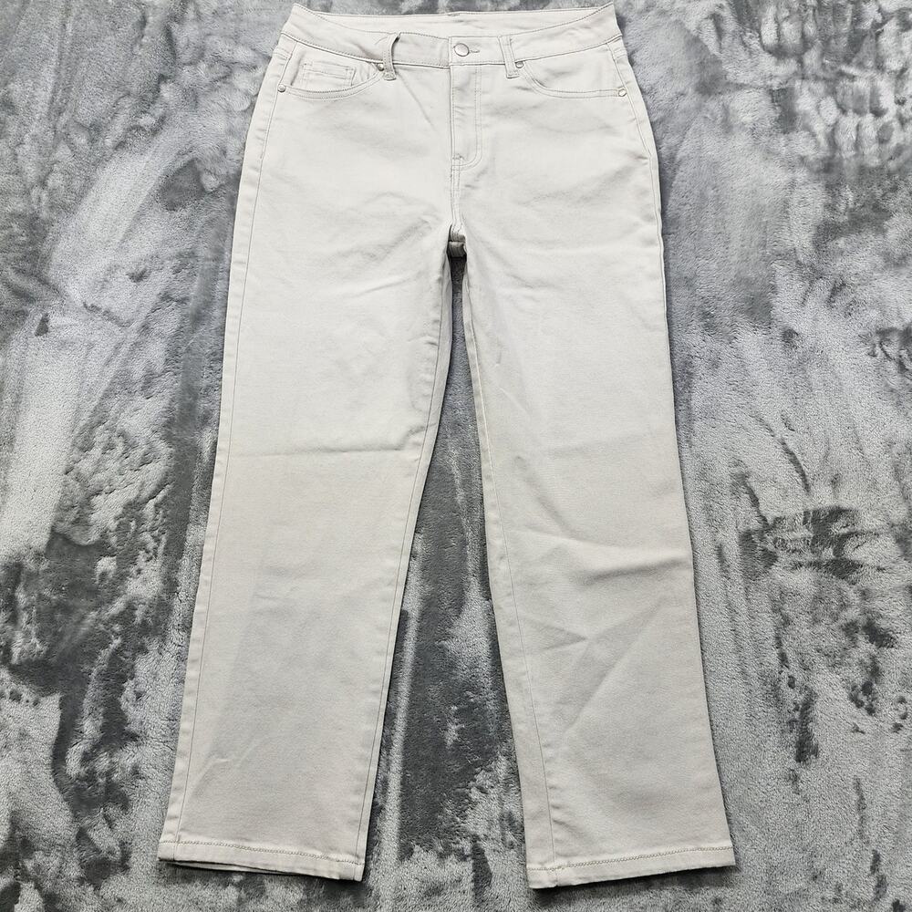 Blair Jeans Womens 12PS PETITE SHORT Light Gray High Rise‎ Straight Leg Casual